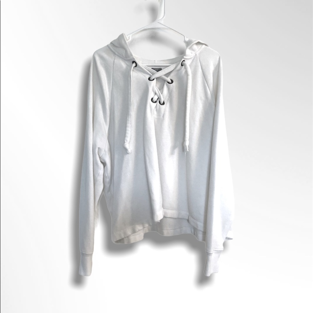 Aerie White Crop Hoodie!